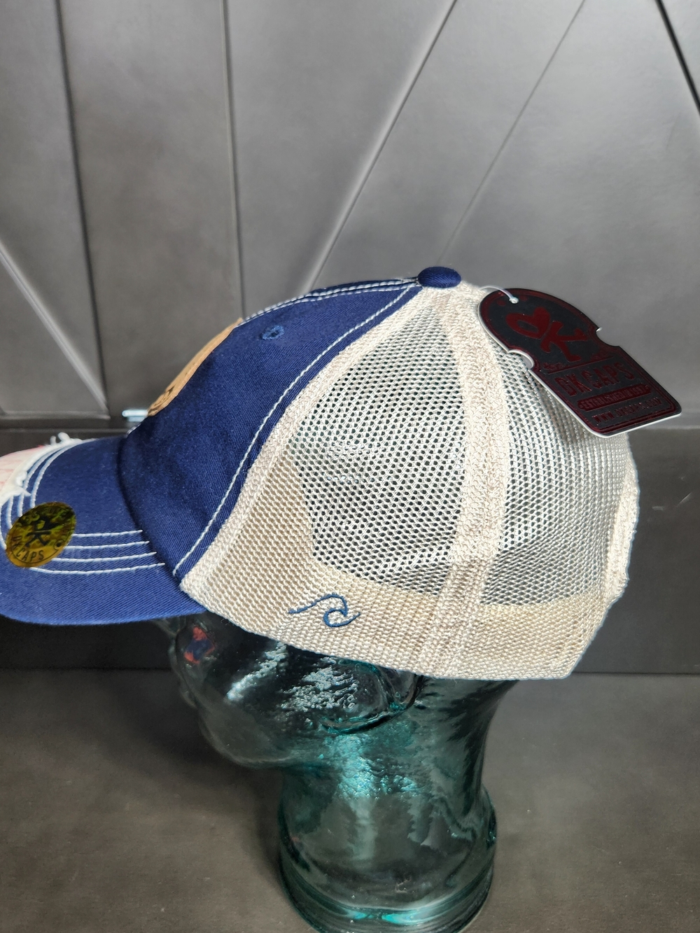 Miramar Beach Florida Navy and Cream Trucker Cap Mesh Adjuatable - Picture 3 of 7